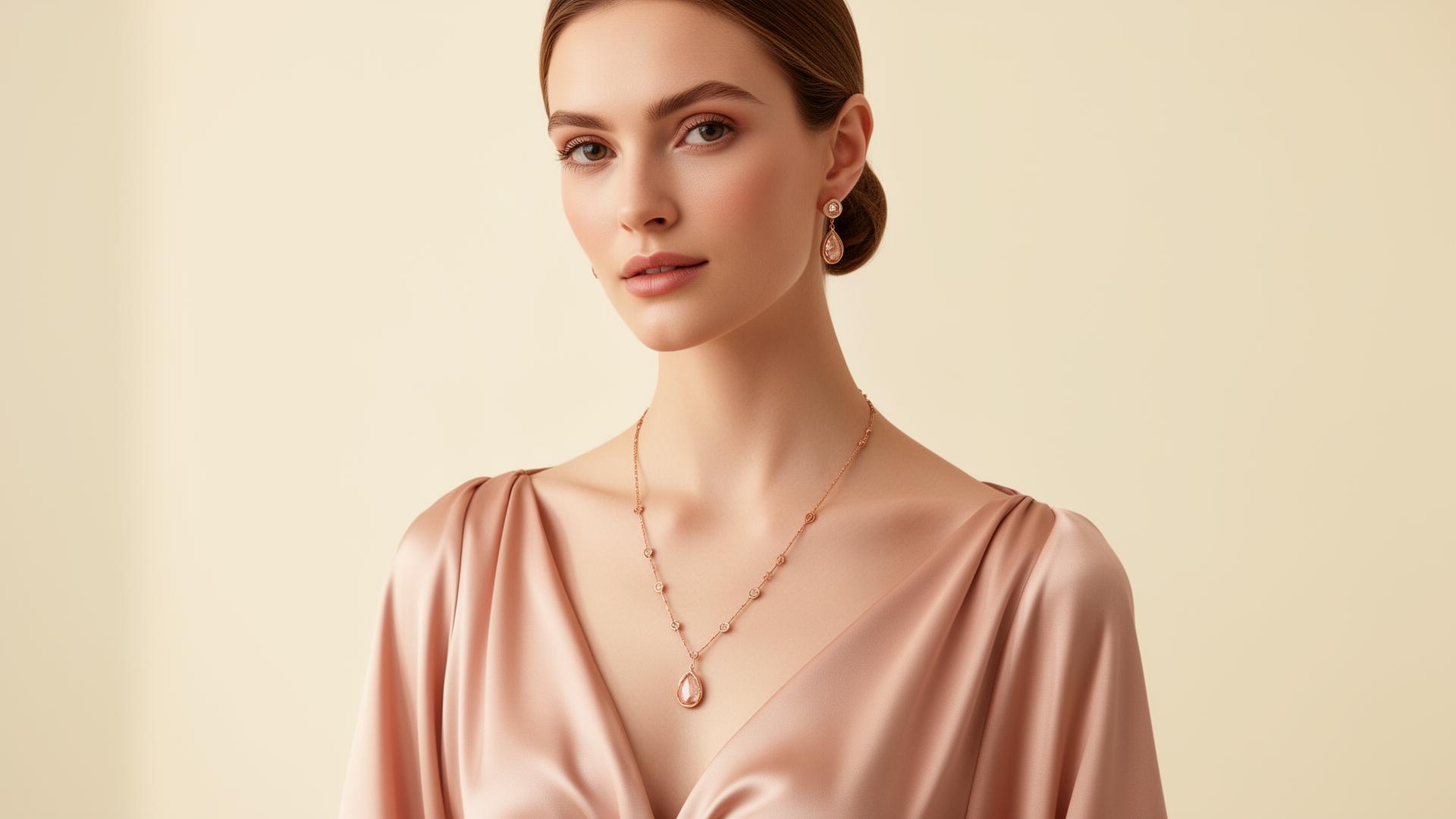 Elegant fashion with matching jewelry